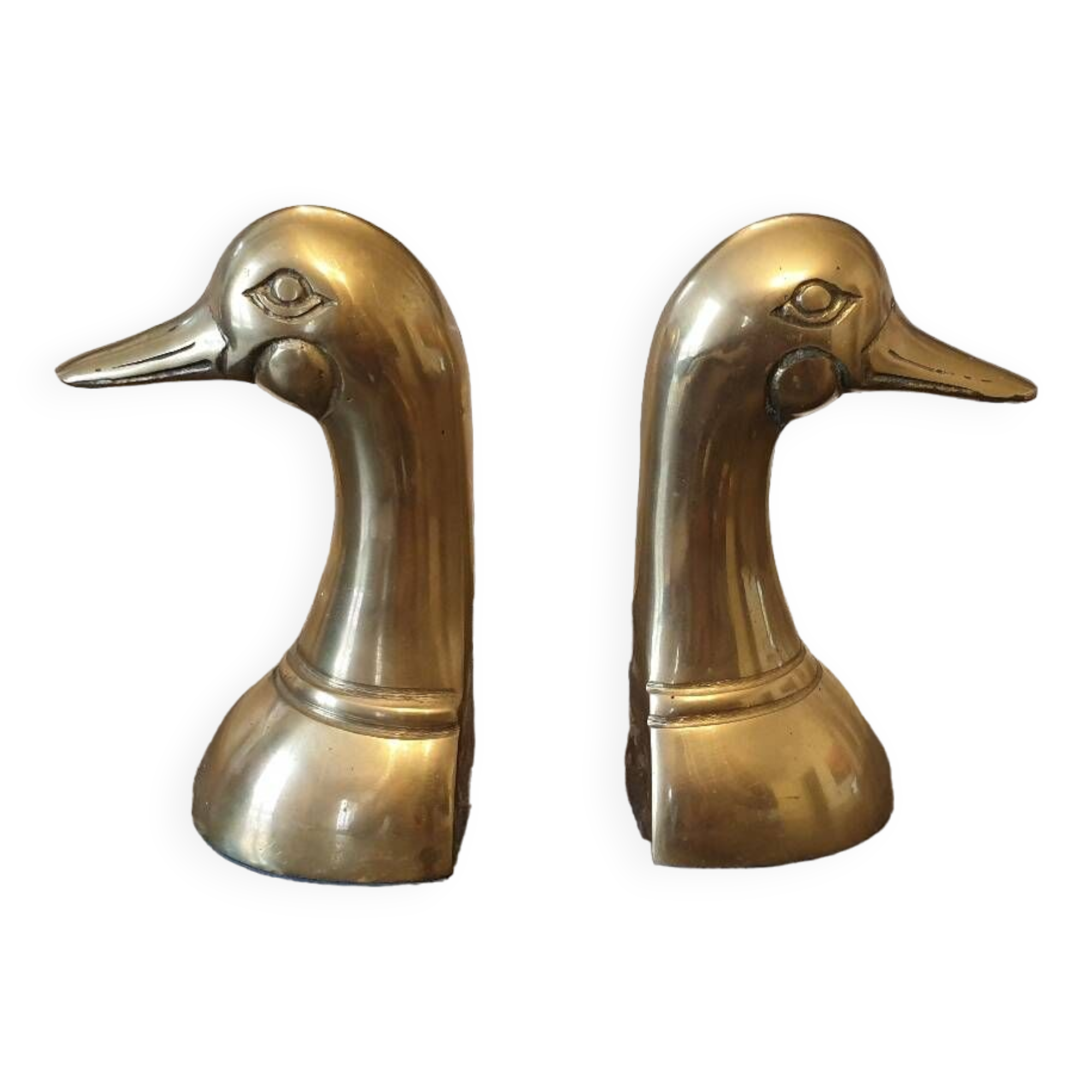Pair of brass duck bookends