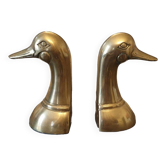 Paire de serre-livres canard en laiton