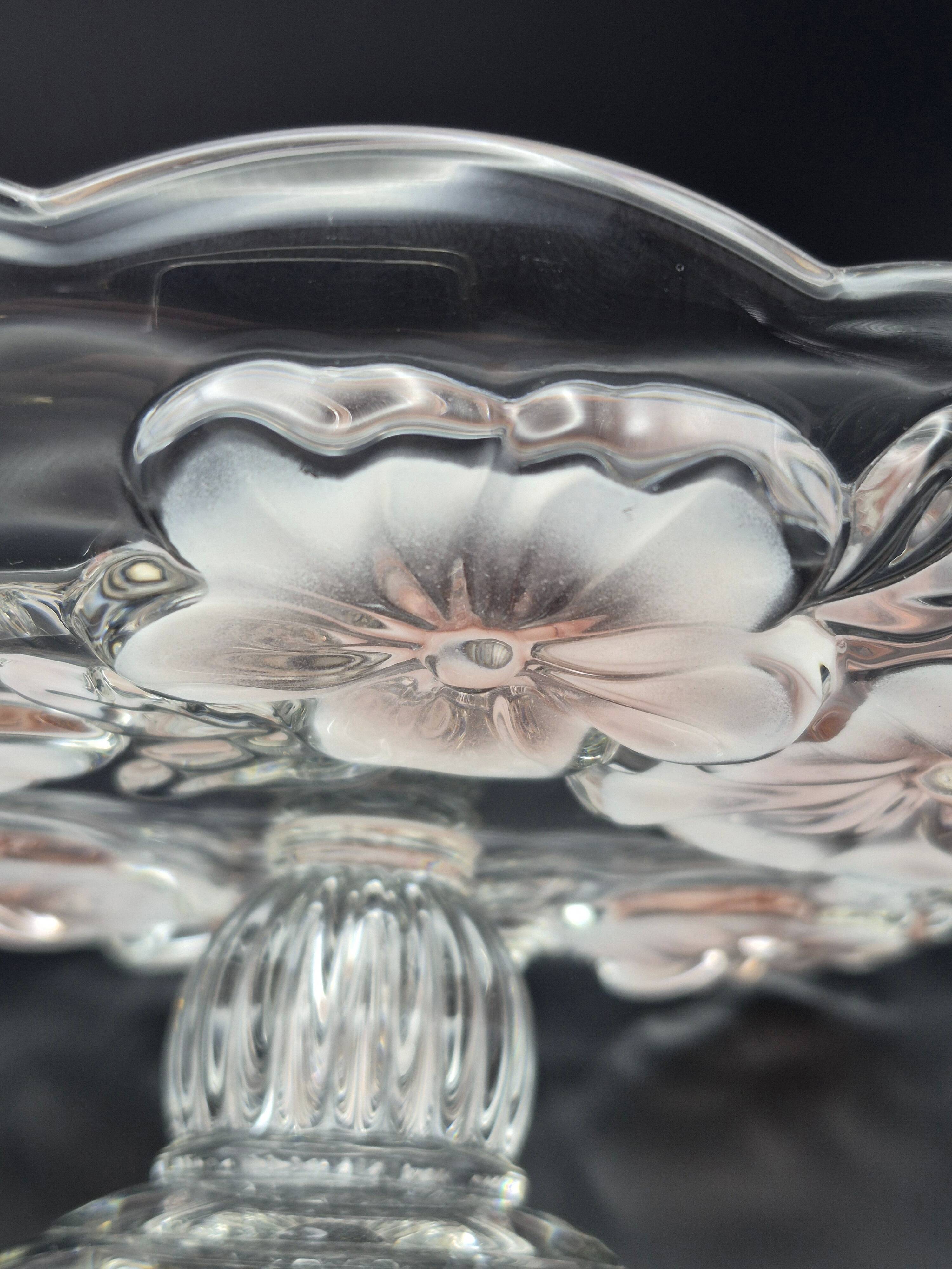 Vintage glass display stand "Pansy Bouquet Pink" — Studio Nova by Mikasa