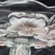 Vintage glass display stand "Pansy Bouquet Pink" — Studio Nova by Mikasa