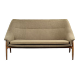 Vintage Mid-Century Scandinavian Modern 2-Seater Brown Fabric Sofa Grace by Ikea, 1961
