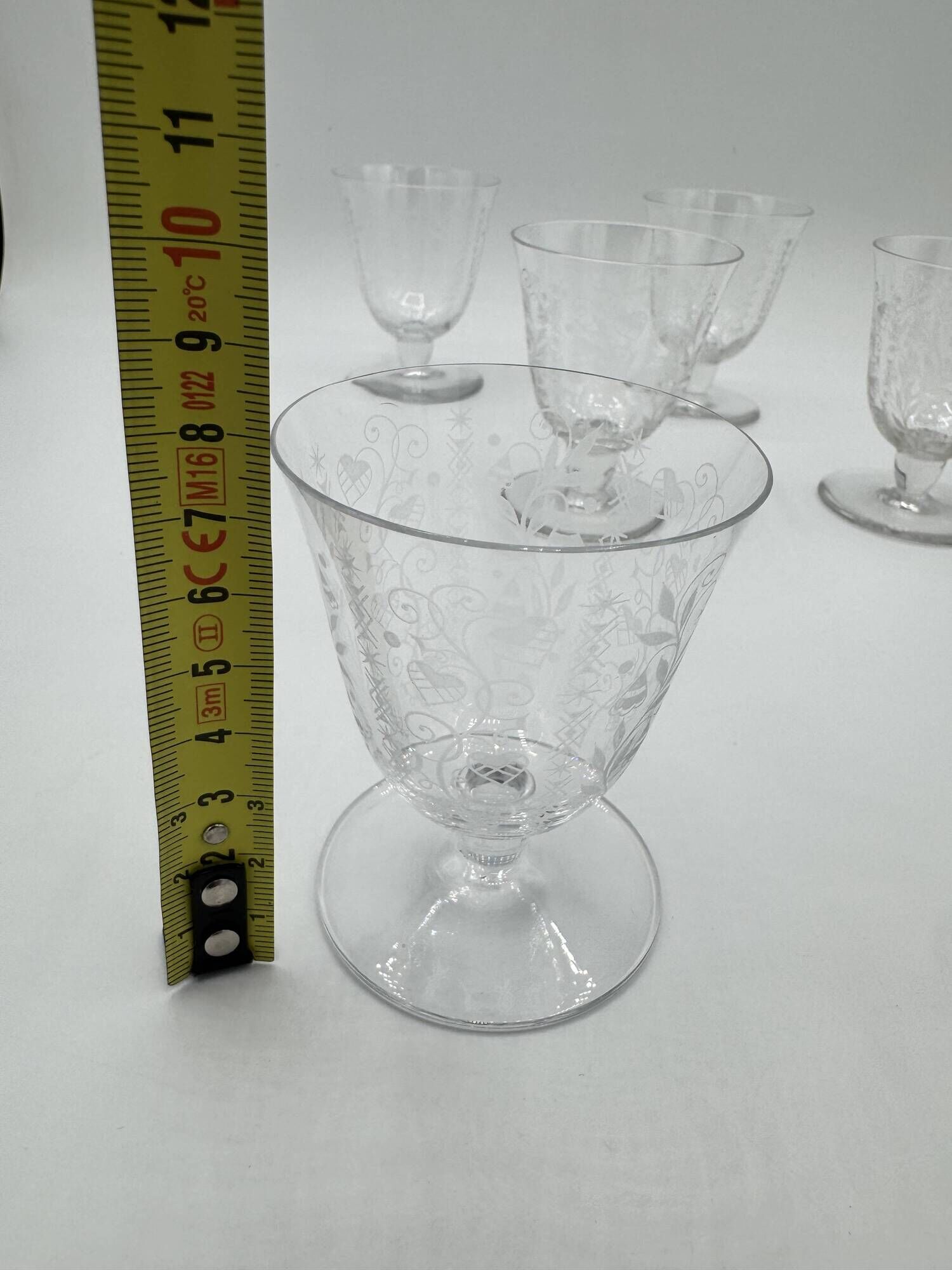 Set of 5 white wine glasses - Baccarat Crystal – Argentina model, 1940