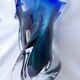 Blue glass vase in Murano style