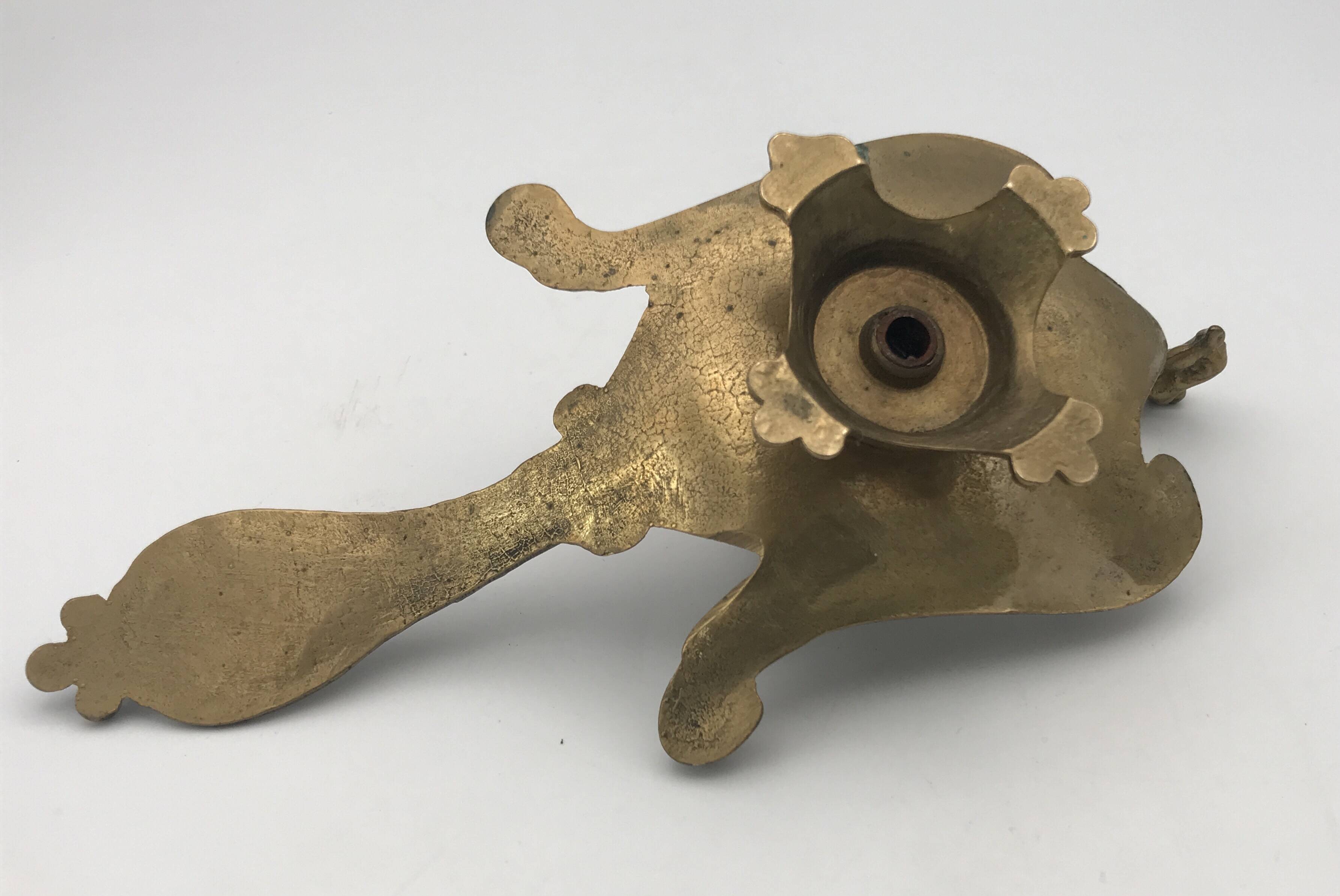 Solid Brass Hand Candle Holder
