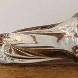 Vase en cristal torsadé signé