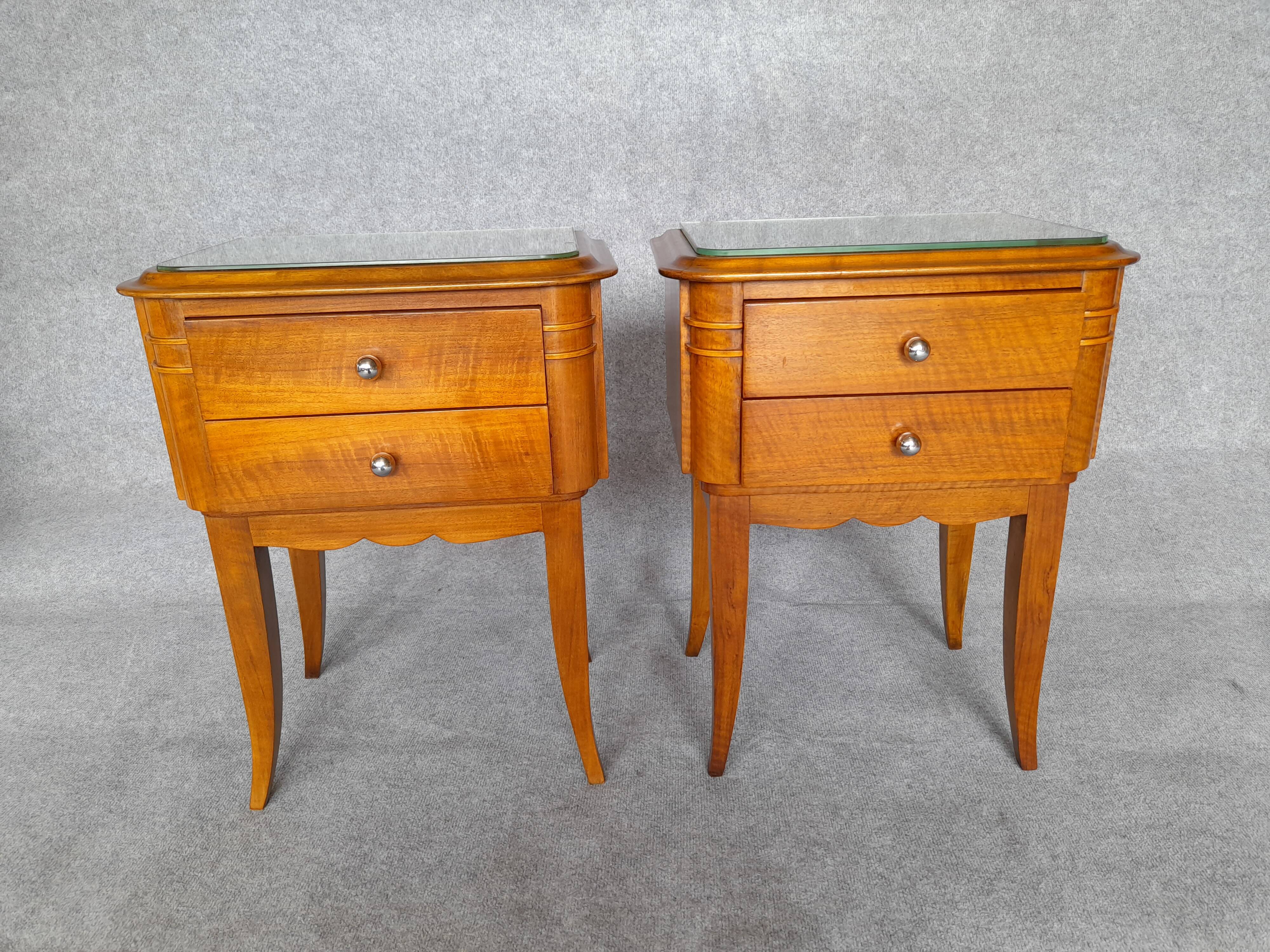 Pair of art deco period bedside tables