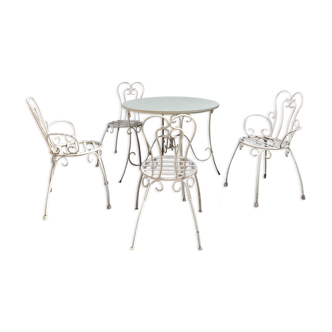 Garden furniture in old wrought iron