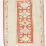4x6 Oushak Light Blue & Beige Vintage Rug, 127x197Cm