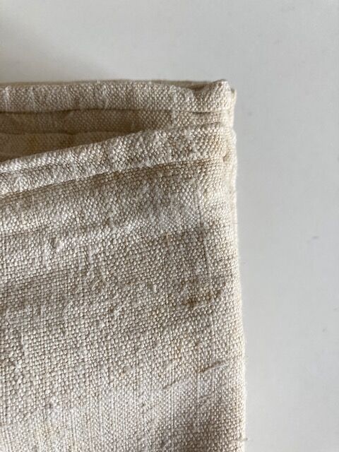 Nappe de ferme 19e en chanvre brut linge de réserve 270cm
