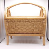 Magazine rack wicker and rattan