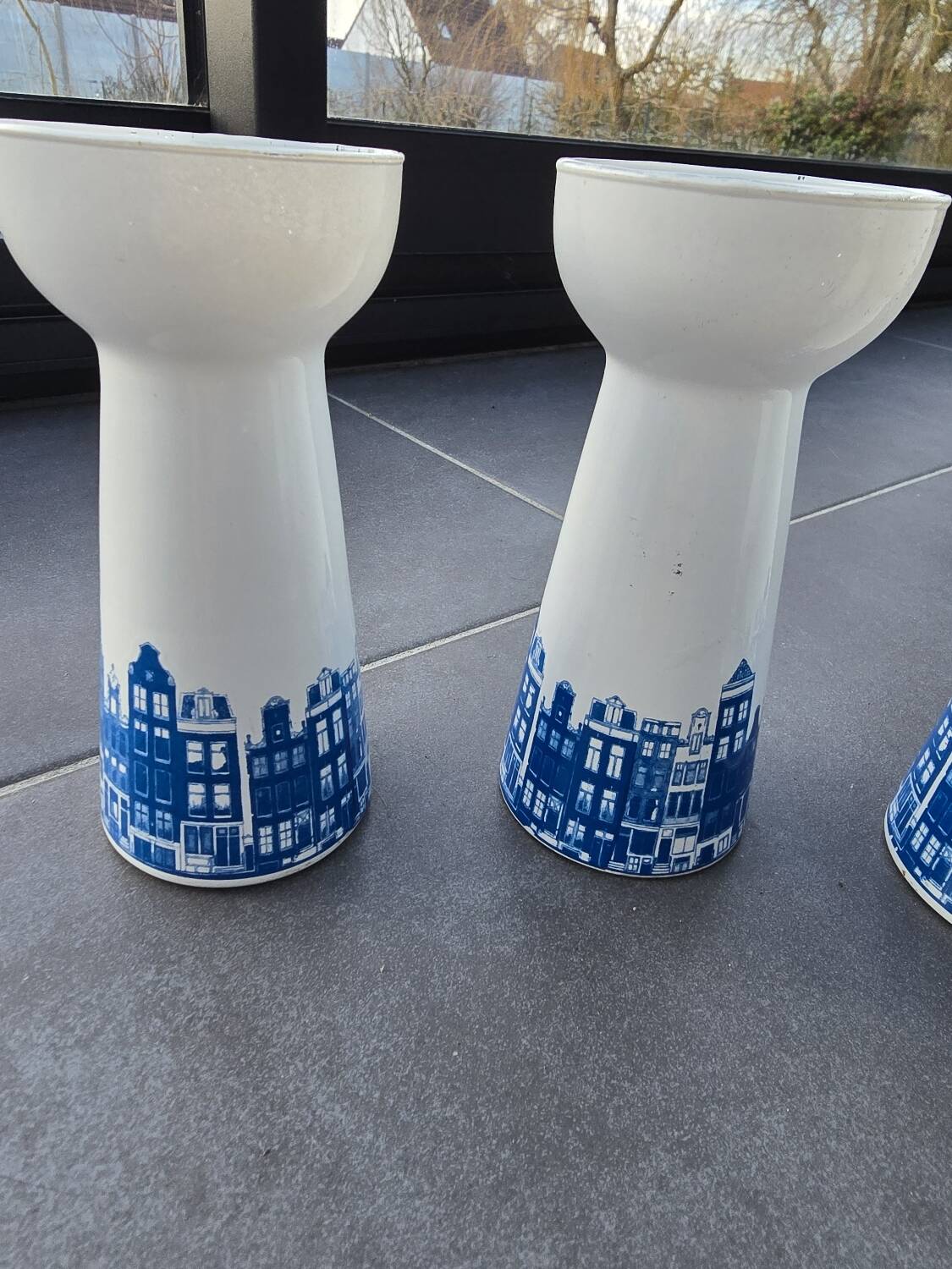 4 vintage Dutch vases for hyacinths