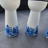 4 vintage Dutch vases for hyacinths