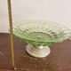 Art Deco Green Moulded Glass Coupe Centre Table with Metal Space Age Base
