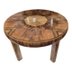 Authentic Art Deco Burl Walnut Round Extending Dining Table 1930s