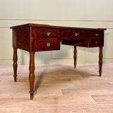 Flat Desk In Mahogany And Mahogany Feather Jacob Feet Louis Philippe Period XIX Eme Century