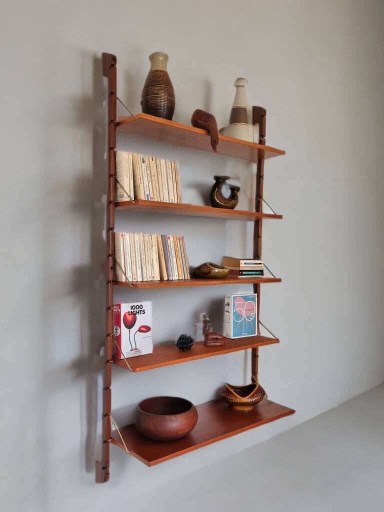 Étagère murale scandinave en teck Ergo, 1960