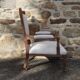 Fauteuil XIXème en bois retapissé en chanvre