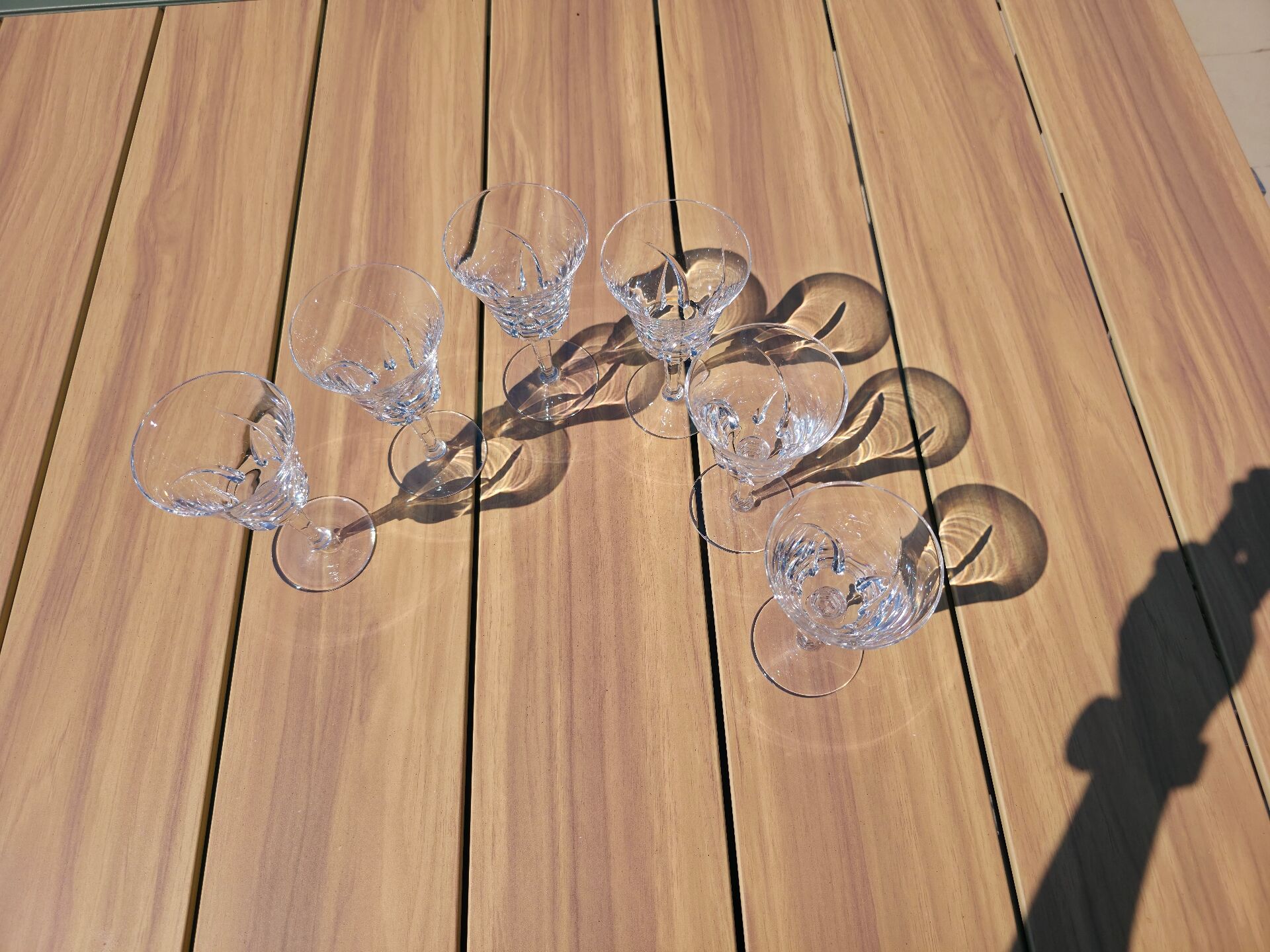 6 water and wine glasses in Sèvres crystal, Niagara model.