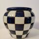 Cache pot damier bleu