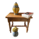 Small footrest bench in bohemian style.