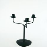 Three-light wrought iron candle holder, Minimalist, Vintage