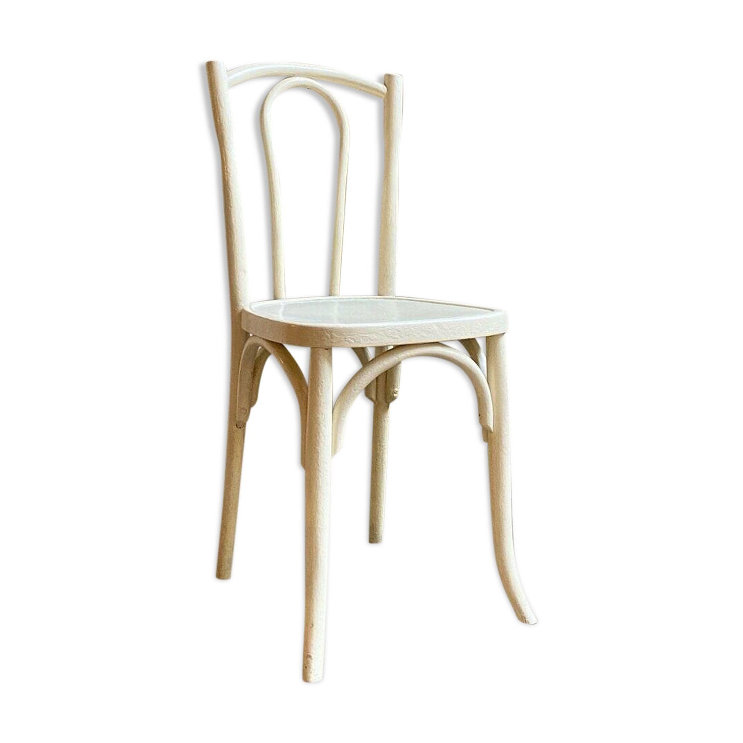 Chaise bistrot en hêtre cintré blanc
