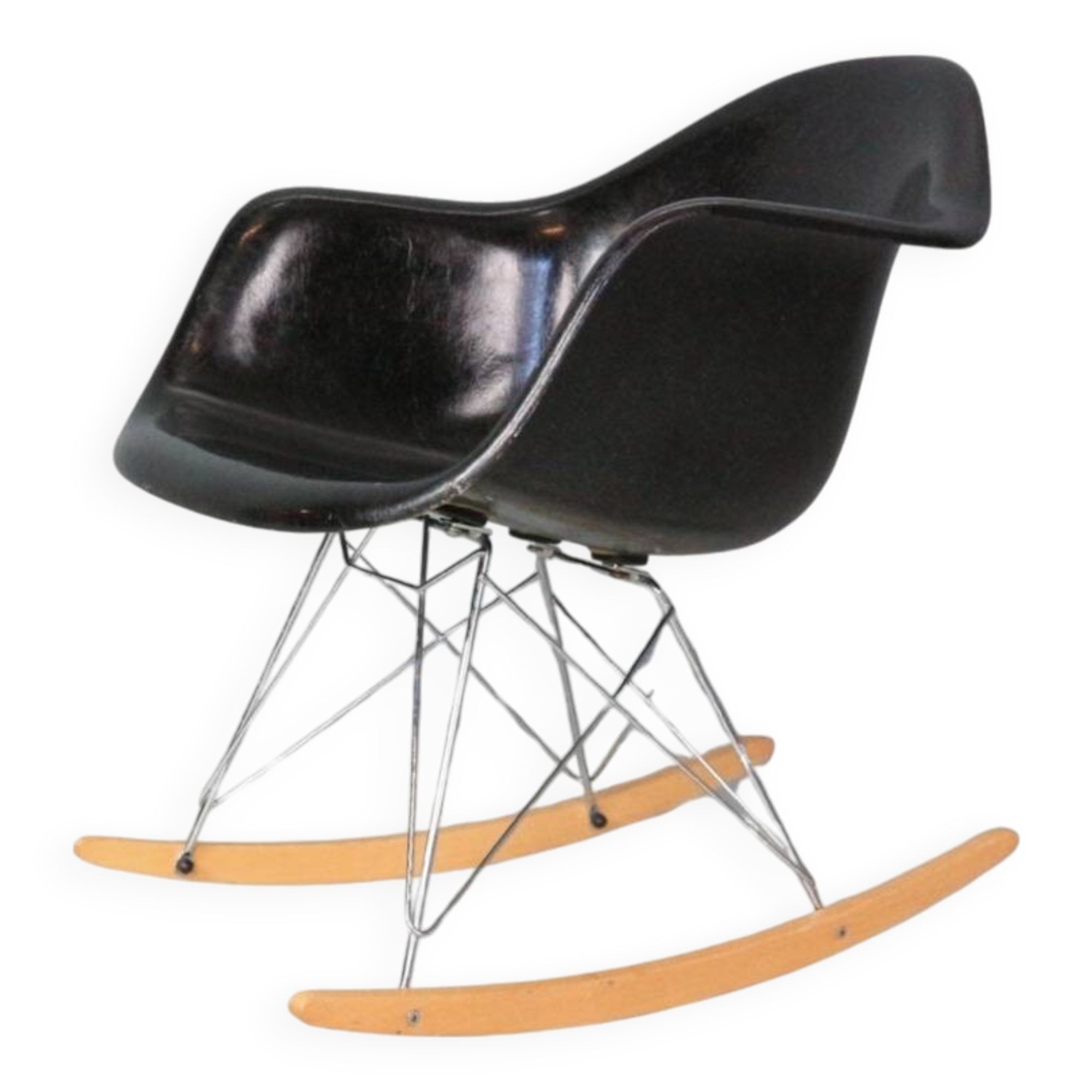 Charles & Ray Eames "Rar" Black Original Rocking Chair, 1977