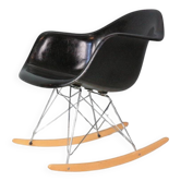 Charles & Ray Eames "Rar" Black Original Rocking Chair, 1977