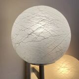 Mid-Century Modern double globe wall light in cracked opaline glass, Switzerland 1960s