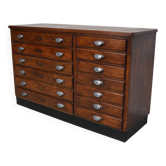 Vintage French Oak Fabric Store Apothecary Cabinet, 1950s