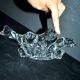1960 design empty pocket coupe in free-form moulded crystal by Daum