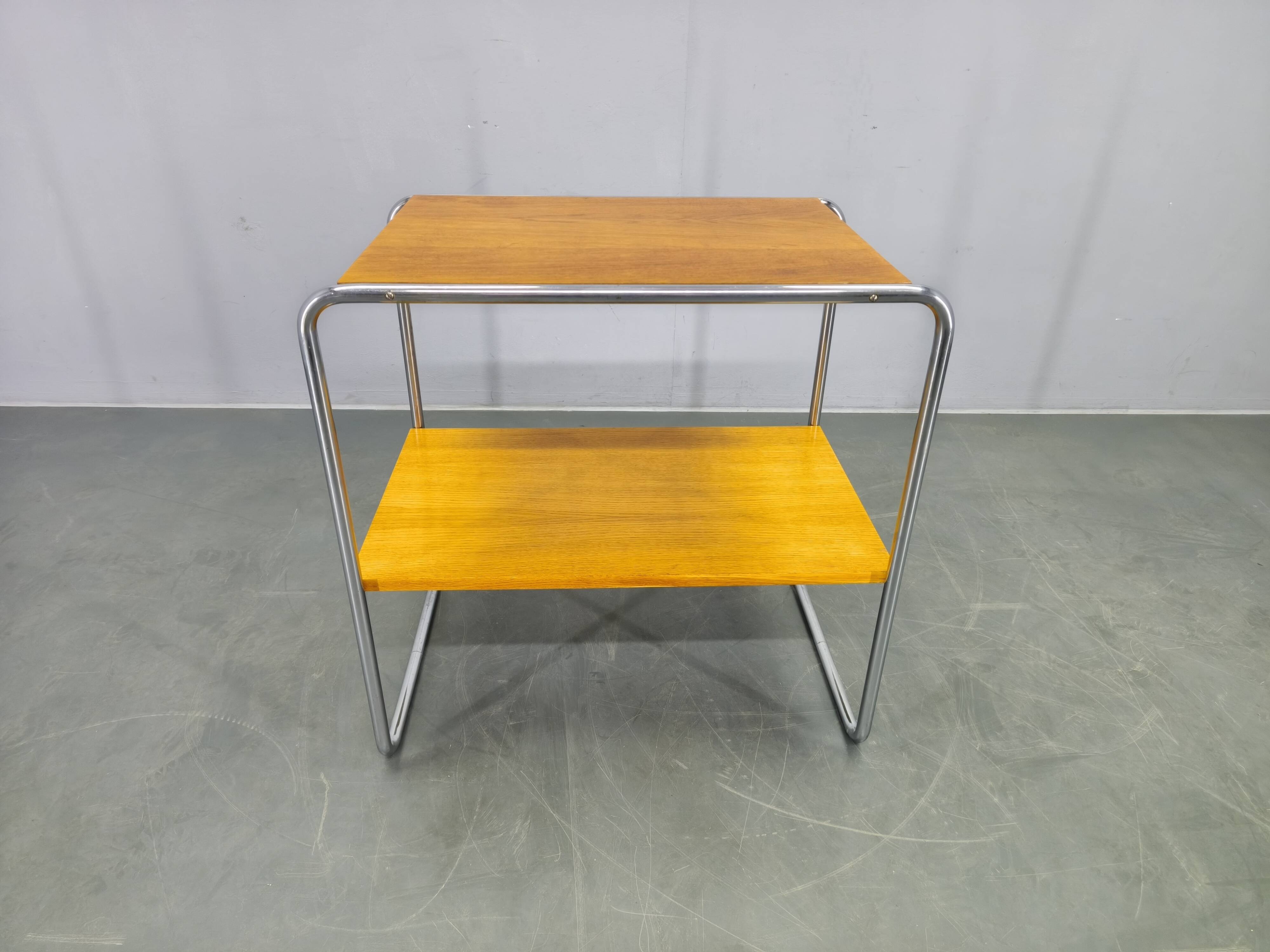 Bauhaus Tubular Steel Side Table in Style of Marcel Breuer, 1930s