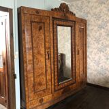 Unique model craftsman's cabinet, cabinetmaker's cabinet, 3-door cabinet, French marquetry furniture