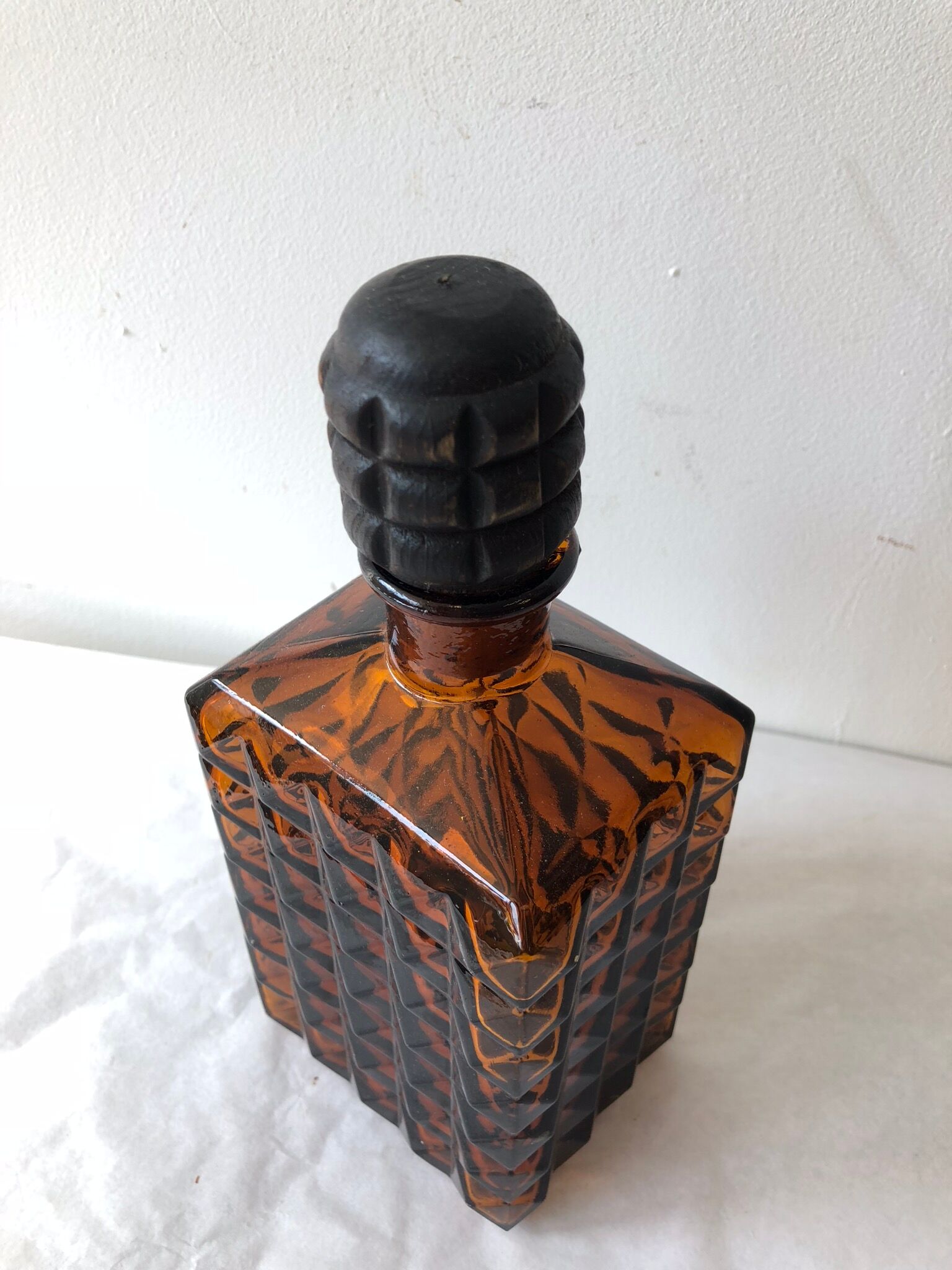 Vintage amber glass carafe