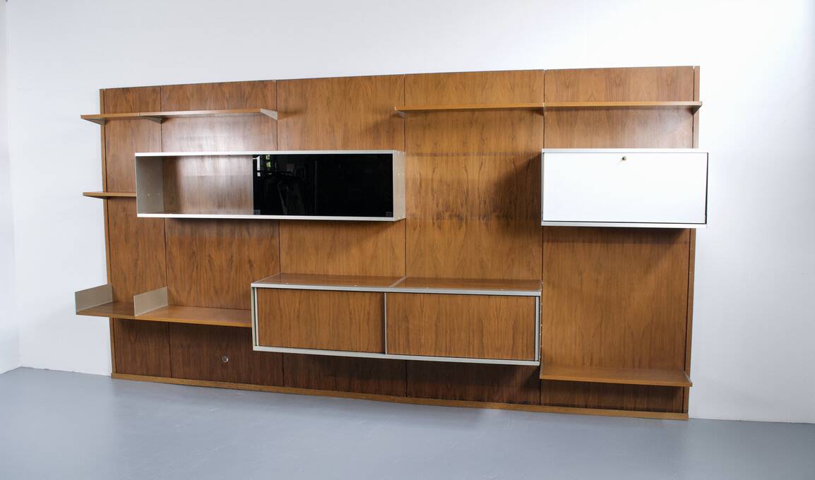 MODULAR WALL SYSTEM WITH ROSEWOOD PANELS GEORGES FRYDMAN 1970s