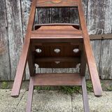 Commode scriban de marine bois laiton vintage et sa chaise