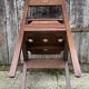 Commode scriban de marine bois laiton vintage et sa chaise