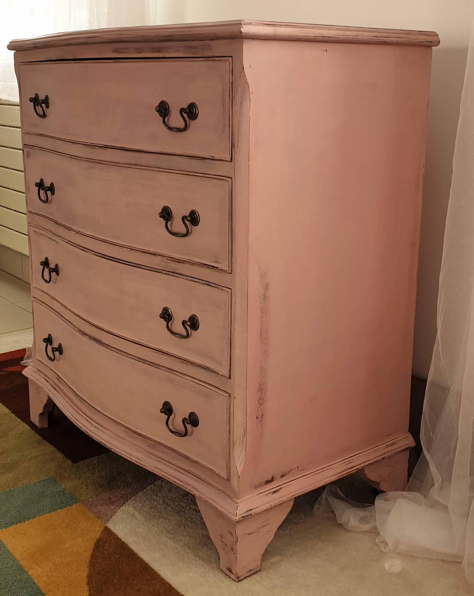 Commode anglaise rose shabby