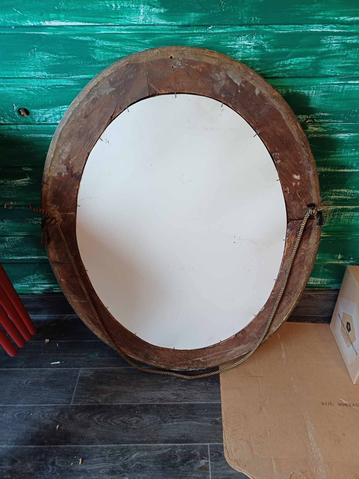 Oval mirror in gilded wood Louis XVI style 100 high by 78 long