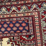 Vintage Pakistani carpet Lahore handmade 77cm x 140cm 1960s, 1C716