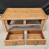 Scandinavian pine 4-drawer coffee table