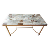 Vintage coffee table with onyx top