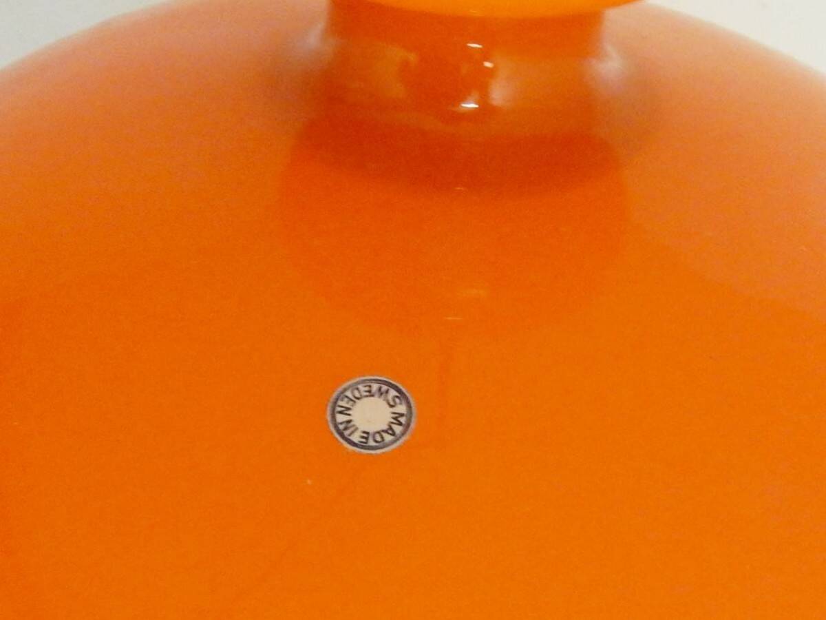 Orange glass pendant lamps by Hans Agne Jakobsson