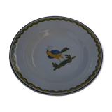 Assiette creuse verrerie de biot motif classique "oiseau"