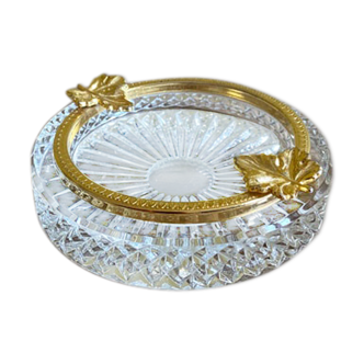 Crystal ashtray and gold frame