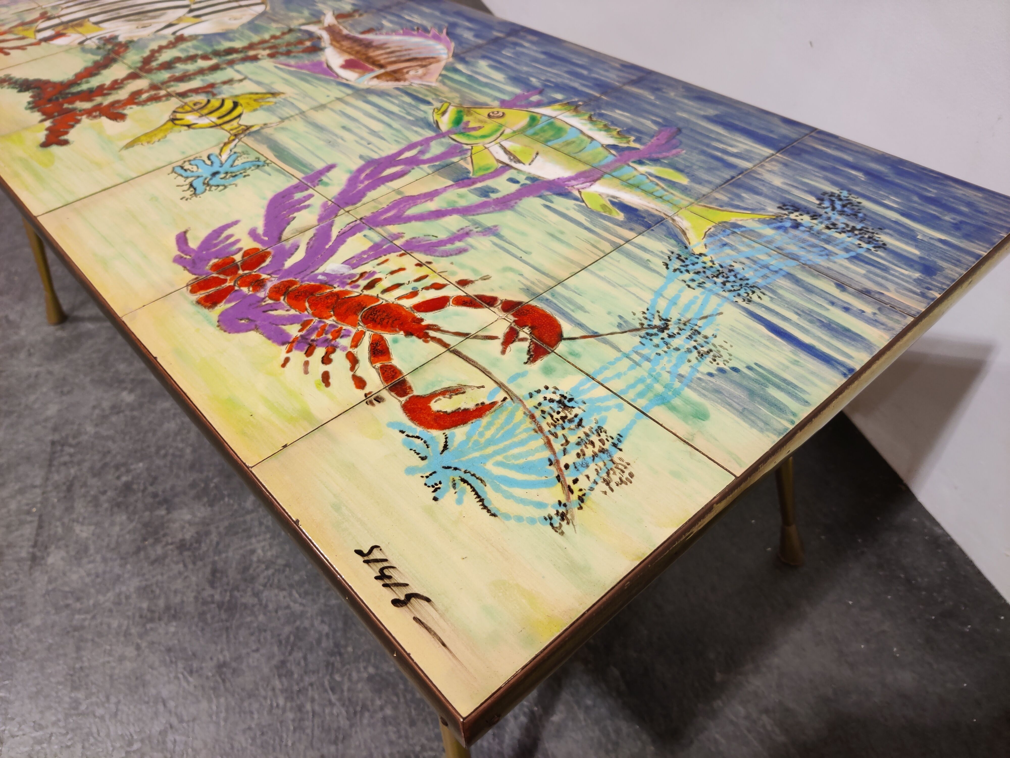 Mid century ceramic coffee table by Sigis, 1960s