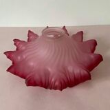 Handkerchief-shaped lampshade in purple-colored glass