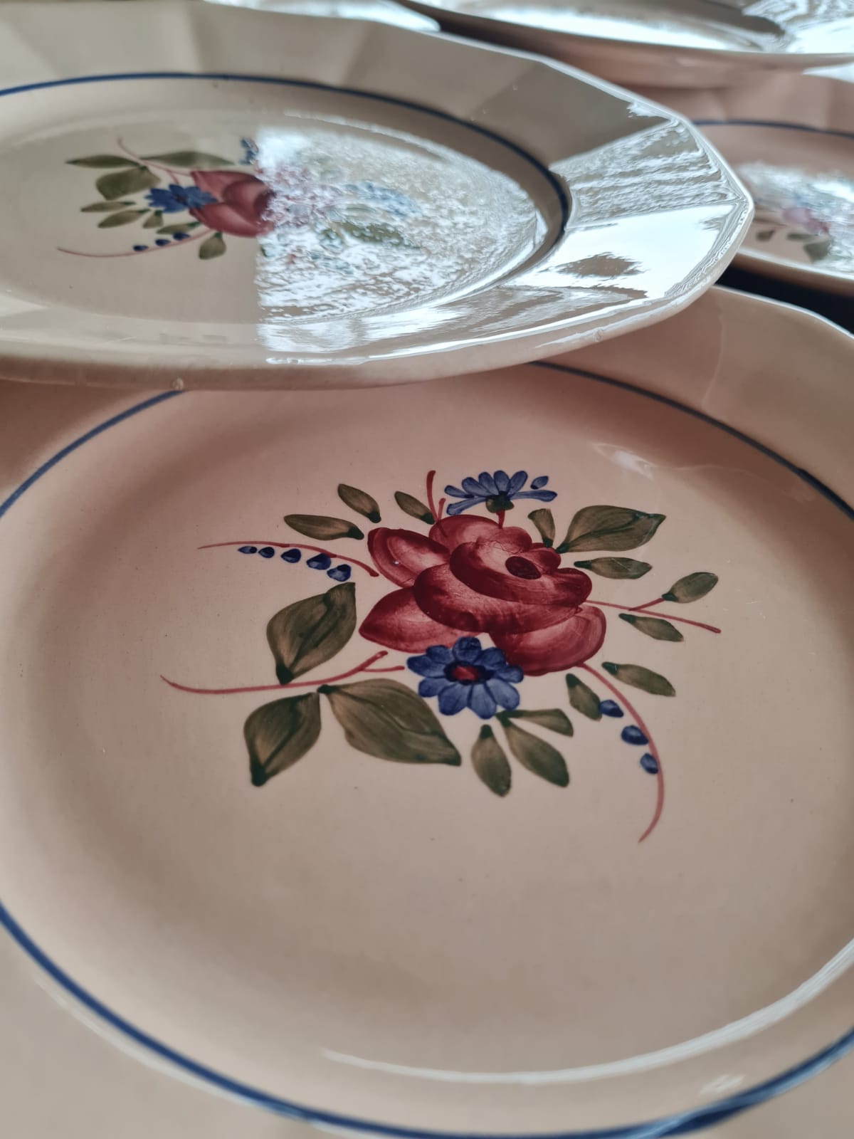 Set of 6 plates Plate Digoin Sarreguemines