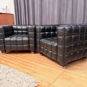 Paire de fauteuils Kubus 8020, conçus par Josef Hoffmann, Wittmann, Autriche