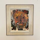 Modern Multicolored Painting, 2022, Acrylic on Wood, Framed